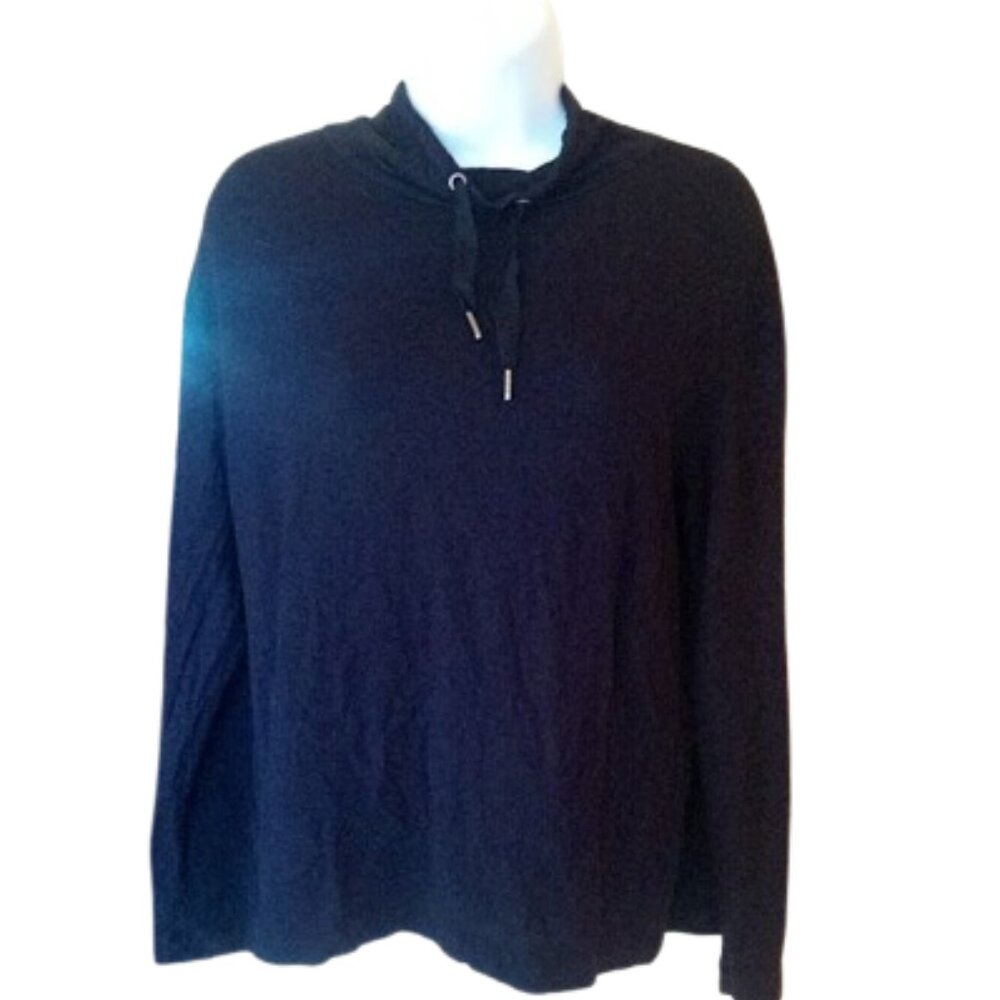 --  Black Mock Neck Sihirt Fits XL